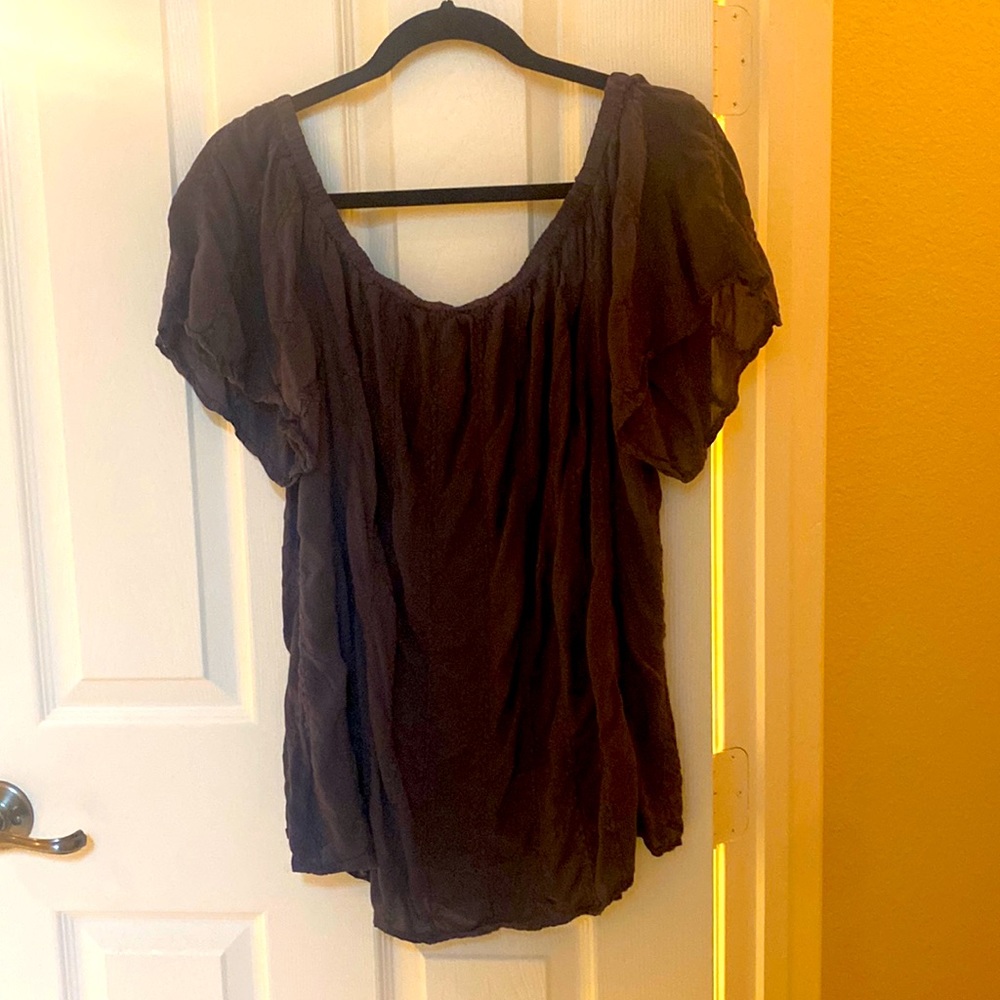 Torrid dark grey off shoulder blouse size 2